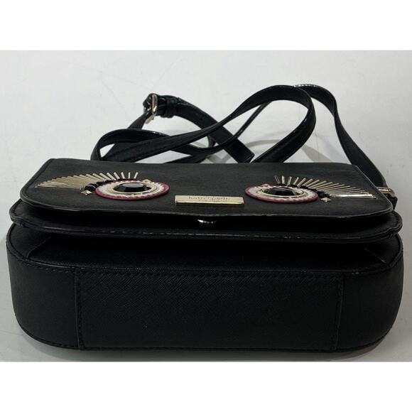 Kate Spade New York Warm And Fuzzy Monster Large Carsen Crossbody Bag Black EUC - Picture 2 of 14